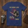 Knight in full armor holding a sword with text "For Those I Love I Will Do Great And Terrible Things"