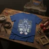 Forget The Dog Beware Of My Wife graphic t-shirt design featuring a fierce dog head and claws