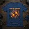 Fractal Energy t-shirt with a detailed abstract digital art design featuring glowing orange fractal patterns and circuitry