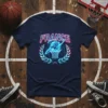 France basketball graphic tee with neon blue basketball and hoop design, surrounded by laurel leaves
