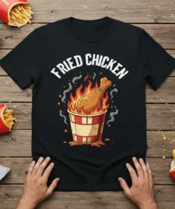 Fried Chicken T-Shirt unique graphic design printed on comfortable cotton t-shirt