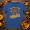 Friendsgiving Squad t-shirt design with rustic autumn leaves and bold lettering