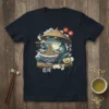 Frog Eating Ramen Japanese Noodles stylish graphic design printed on comfortable cotton t-shirt