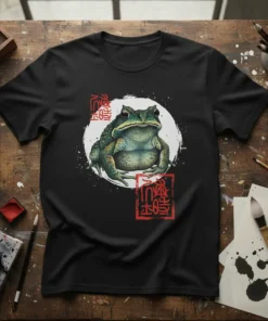 蛙 福 unique graphic design printed on comfortable cotton t-shirt