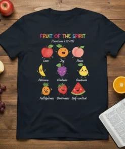 Fruit of the Spirit Galatians 5:22-23 unique graphic design printed on comfortable cotton t-shirt