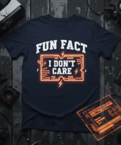 FUN FACT I DON'T CARE creative graphic design printed on comfortable cotton t-shirt