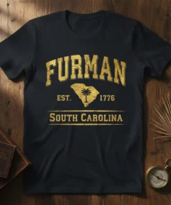 Furman South Carolina Est 1776 creative graphic design printed on comfortable cotton t-shirt