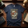 Future HBCU GRAD t-shirt with distressed golden text and crest design, celebrating college graduation