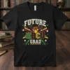 Future HBCU GRAD t-shirt design with a dabbing figure, stars, and colorful rays
