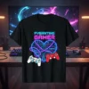 Fybrnting Gamer T-Shirt with neon heart circuit and game controllers design