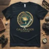 Galapagos Ecuador t-shirt design featuring a shark illustration within a circular emblem, with text "GALÁPAGOS ECUADOR"