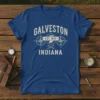 Galveston Indiana Est 1870 vintage t-shirt design with compass and state outline