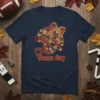 Navy t-shirt with a floral football helmet graphic and "Game day" text