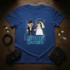 Pixel art Game Over Wedding Gamer Couple T-Shirt featuring retro bride and groom figures and neon text