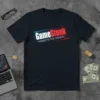 GameStonk Power To The Traders t-shirt with bold white and red text, symbolizing stock market trading