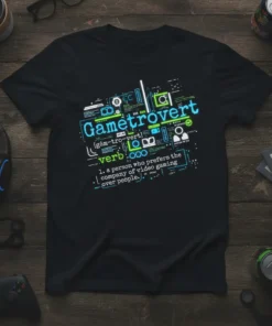 Gametrovert definition a person text design featuring bold typography on quality t-shirt