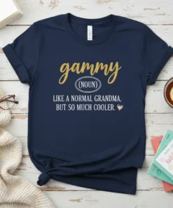 Gammy Like A Normal text design featuring eye-catching typography on quality t-shirt