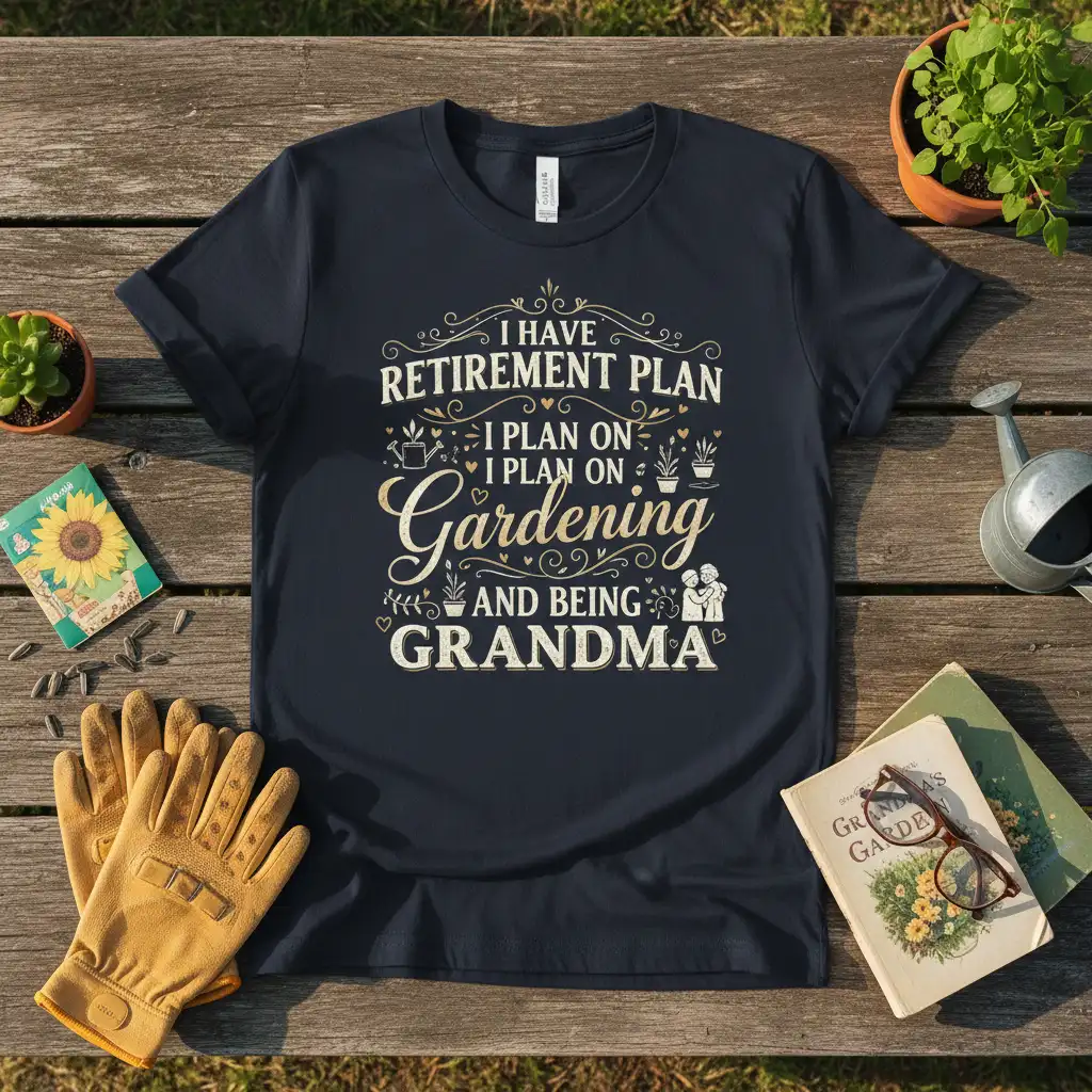 I HAVE RETIREMENT PLAN quote printed with unique artwork on soft premium material t-shirt design