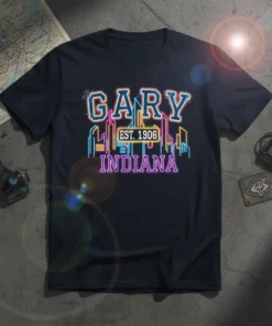 GARY EST. 1906 INDIANA bold graphic design printed on comfortable cotton t-shirt