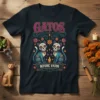 Gatos Before Vatos t-shirt with two sugar skull cats, flowers, and ornate patterns