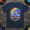 Gay for Pay T-Shirt with rainbow design and sunglasses, LGBTQ pride theme, bold typography, vibrant colors