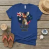 G'Day Mate t-shirt design featuring a kangaroo wearing sunglasses with the Australian flag in the background