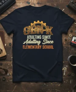 GEN-X ADULTING SINCE Adulting text design featuring unique typography on quality t-shirt
