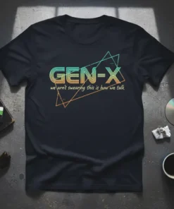 GEN-X we aren't swearing text design featuring stylish typography on quality t-shirt