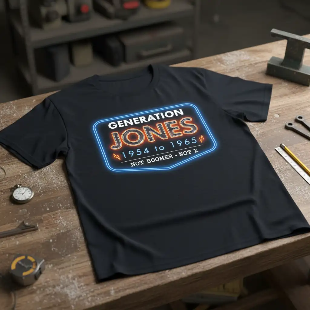 GENERATION JONES 1954 to quote printed with bold typography on soft premium material t-shirt design