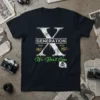 Generation X We Don't Care retro t-shirt design with distressed 'X' graphic and 80s fonts