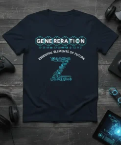 GENERATION ESSENTIAL ELEMENTS OF FUTURE unique graphic design printed on comfortable cotton t-shirt
