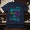 Geometric Cat Music T-Shirt eye-catching graphic design printed on comfortable cotton t-shirt