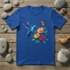 Geometric Hummingbird Butterfly detailed graphic design printed on comfortable cotton t-shirt