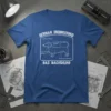 German Engineering Das Dachshund t-shirt with blueprint diagram of a dachshund labeled with engineering terms