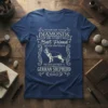T-shirt design with text "Whoever Said Diamonds Are A Girl's Best Friend Never Owned A German Shepherd" and a German