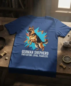 GERMAN SHEPHERD PROTECTOR. LOYAL. FEARLESS. bold graphic design printed on comfortable cotton t-shirt