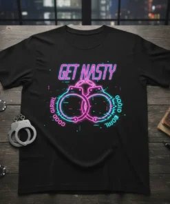 GET NASTY GOOD GIRL GOOİD BORRL stylish graphic design printed on comfortable cotton t-shirt