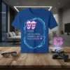 GG (NOUN) Like A Normal Grandma, But So Much Cooler T-Shirt design with neon blue geometric frame and pink heart