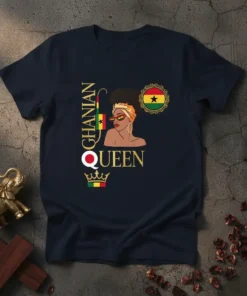 GHANIAN QUEEN eye-catching graphic design printed on comfortable cotton t-shirt
