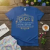 Blue t-shirt with gold text "GiGi: (noun) Another term for grandmother, only cooler... WAY cooler. See also: beautiful, perfect, wise"