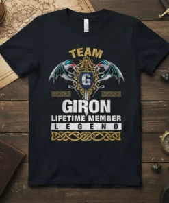Giron Lifetime Member Legend T-Shirt with team G emblem and dragon wings graphic