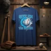 Blue t-shirt with "GIVE EM THE HEATER" text and a baseball engulfed in blue flames