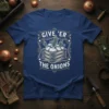 Give 'Er The Onions gardening t-shirt design with crate of onions graphic and distressed typography