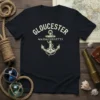 Gloucester Massachusetts anchor t-shirt design with vintage nautical style and text