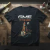 GME TO THE MOON t-shirt with a rocket, planet, and constellations graphic. White and orange text