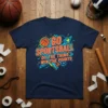 GO SPORTSBALL DO THE THING WIN THE POINTS text with basketball, football, and helmet graphics on a navy t-shirt