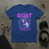 GOAT GAMER EST. 2024 t-shirt design featuring a goat wearing headphones playing a video game