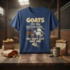 Goats Are like Potato Chips quote t-shirt design featuring various goats and a bag of chips