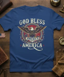 GOD BLESS AMERICA AMERICA eye-catching graphic design printed on comfortable cotton t-shirt