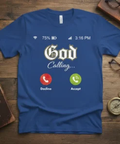 God Calling T-Shirt unique graphic design printed on comfortable cotton t-shirt